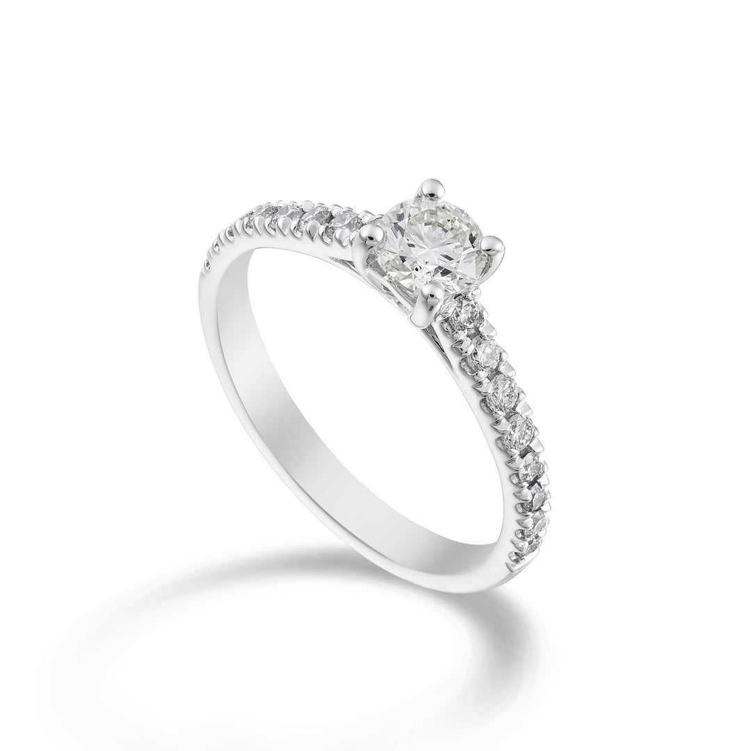 Golay solitaire ring with central recessed shank. 0.40ct ASLG400DI040-24143110132