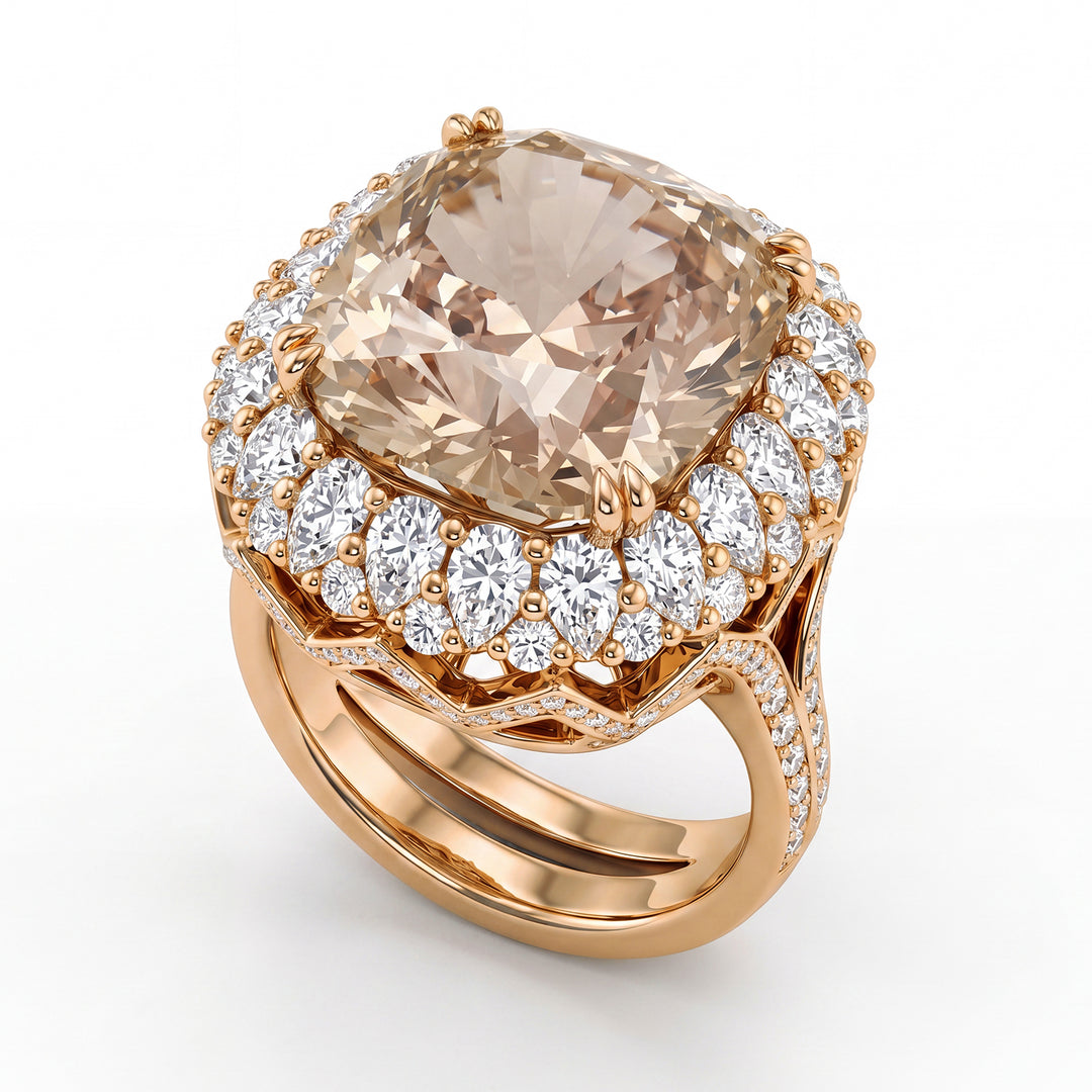 World Diamond Group anello diamante brown ct 12,20 e gocce APU047WDBWR-16015110056