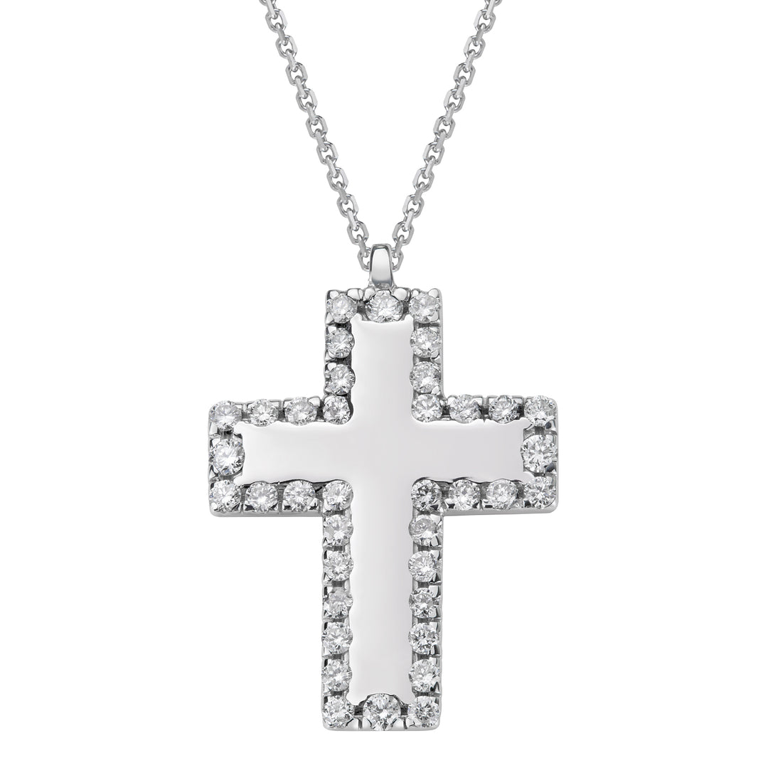 Golay large cross pendant with full internal pave profile PCR005DI2-18082110126