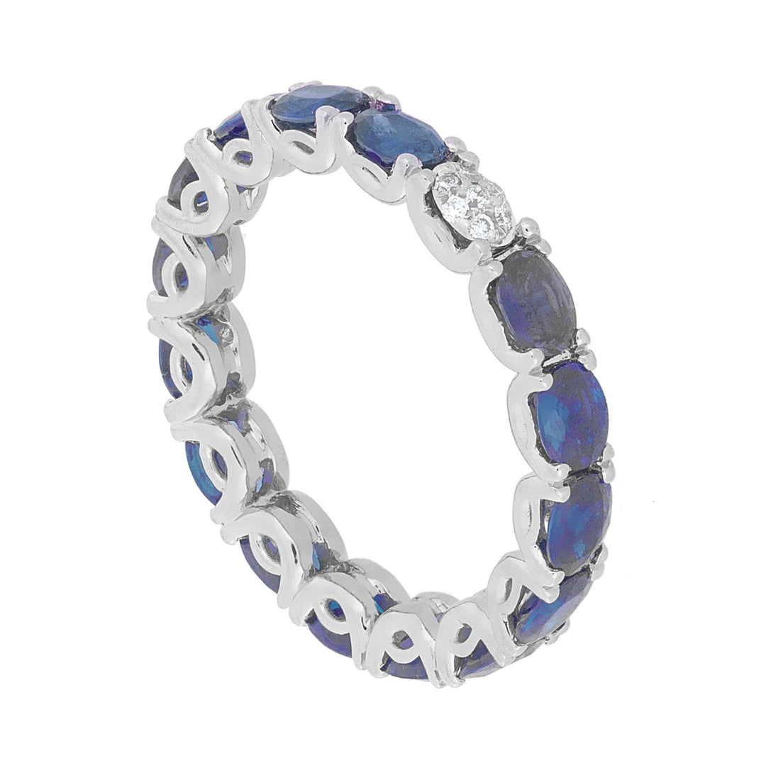 Golay linear ring with oval sapphires and diamonds AET040WDIZB-16147110004