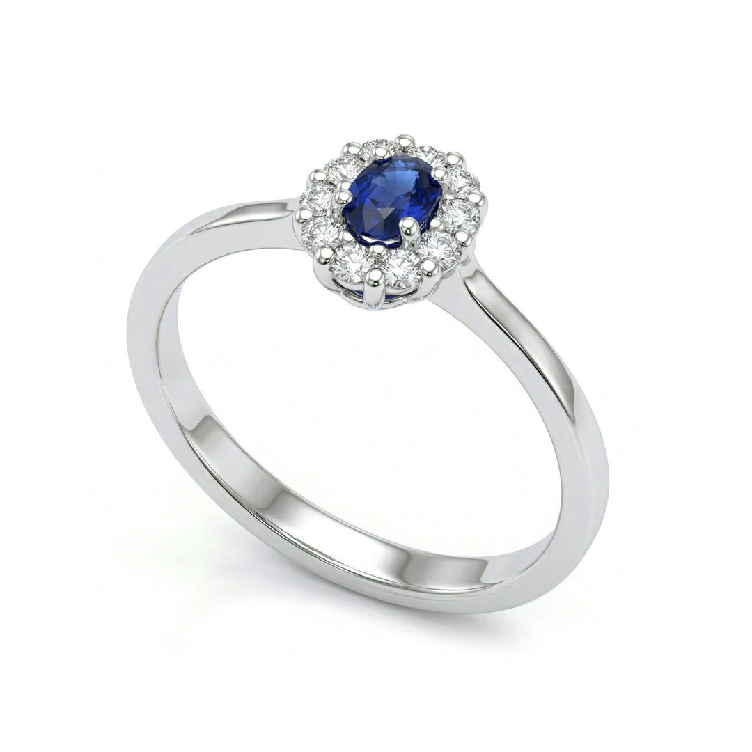 Bague saphir ovale Golay 4x3 et diamants ACL040DIZB-26111110375