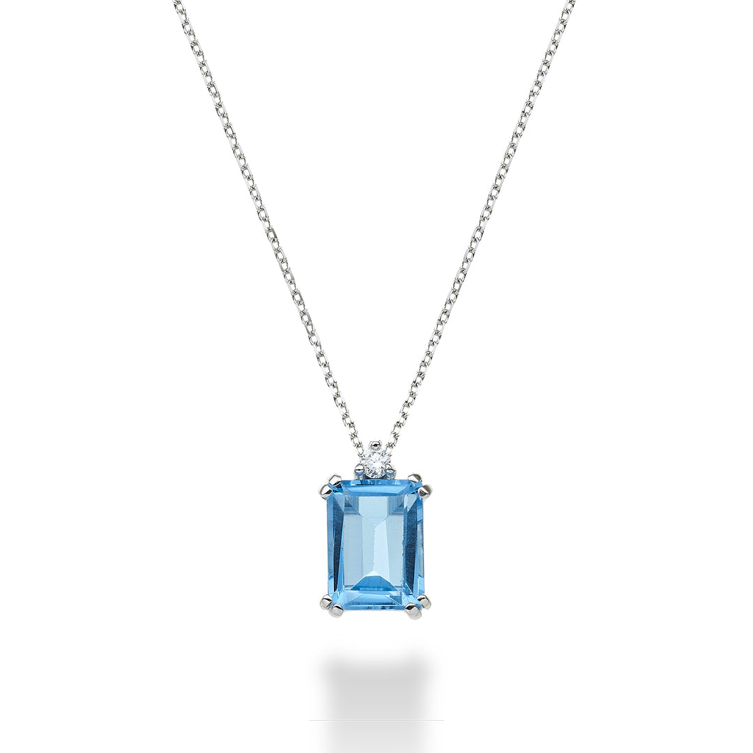 Mikiko cl 18k achteckiger blauer Topas 8x6 ct.2,10 Durchm. ct.0,03 MPCL090DITPAZ3O4