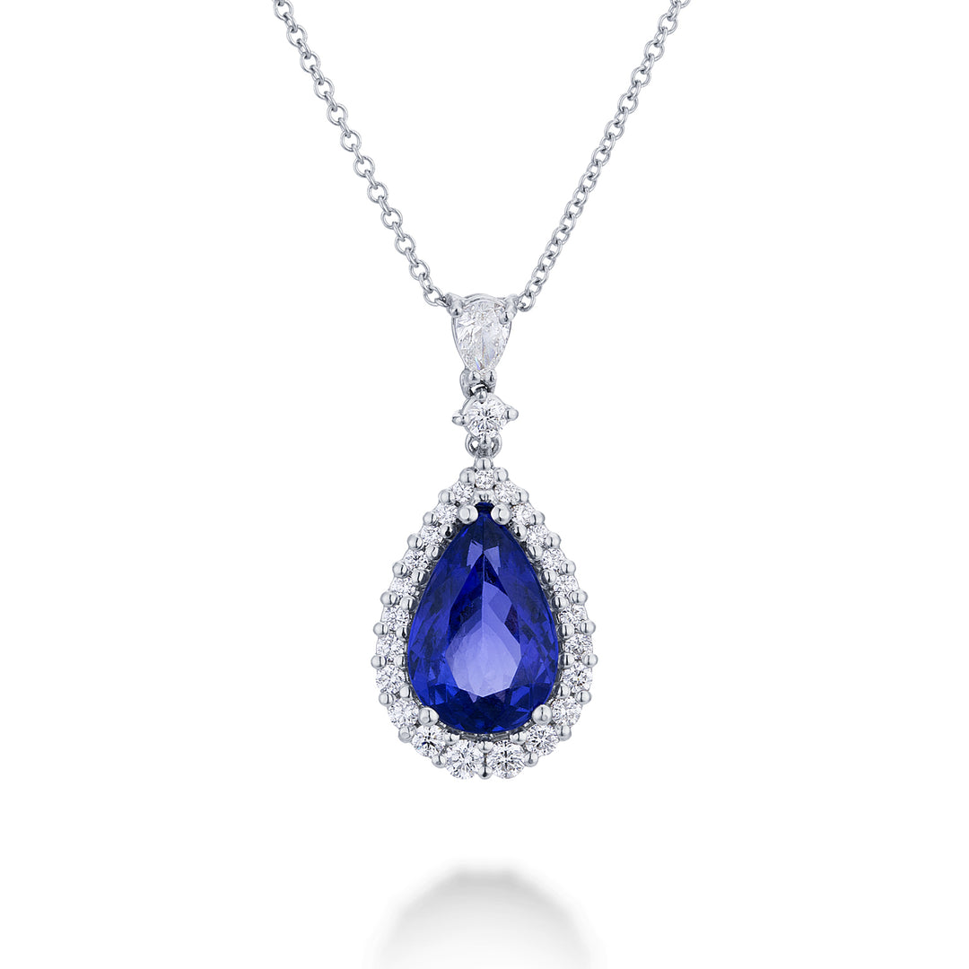 Golay girocollo tanzanite 13x9 a goccia e diamanti con PCL097DITZ1-23095110016
