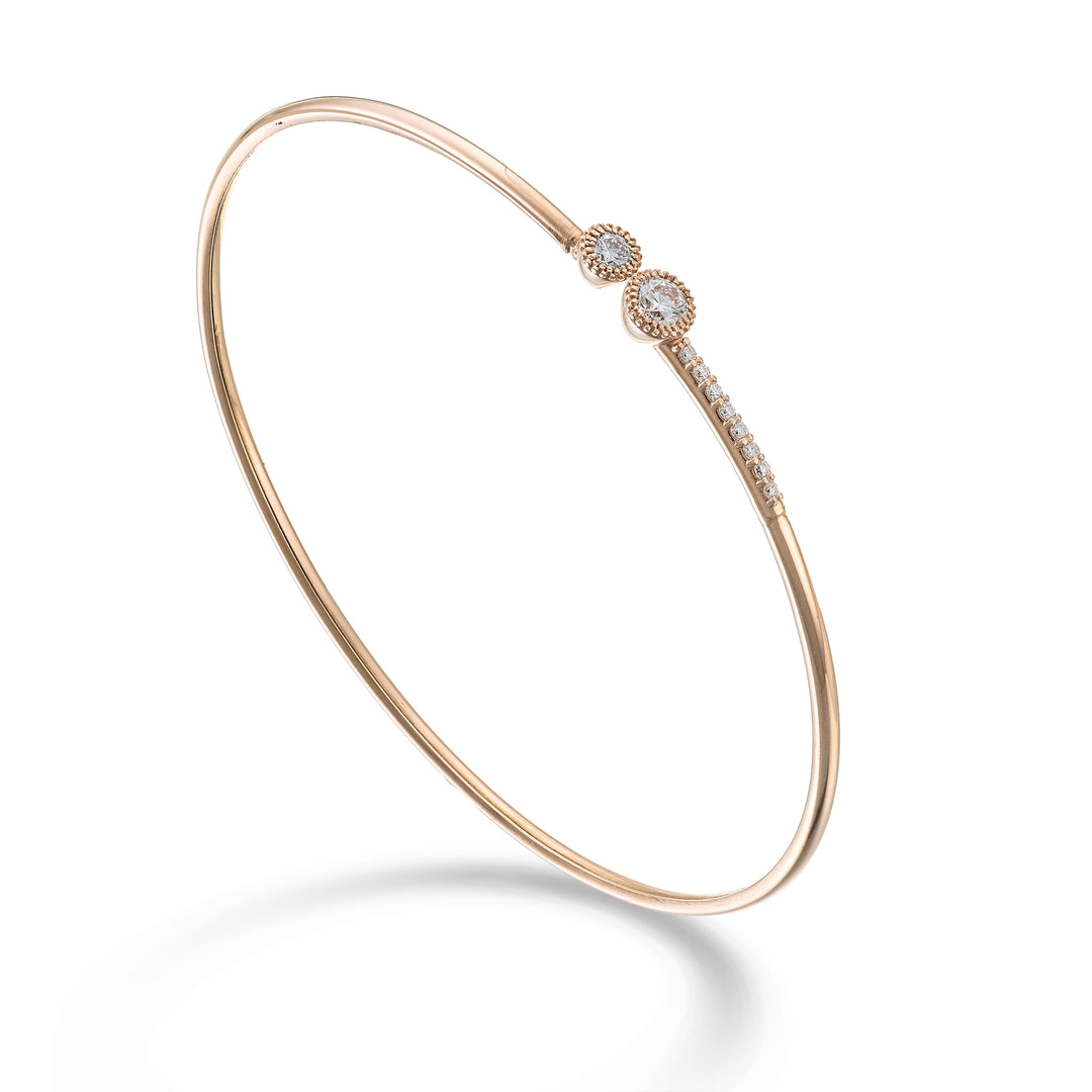Golay br 18kt bangle 2 settings 0.38 ct rose gold GBSC057DIO3