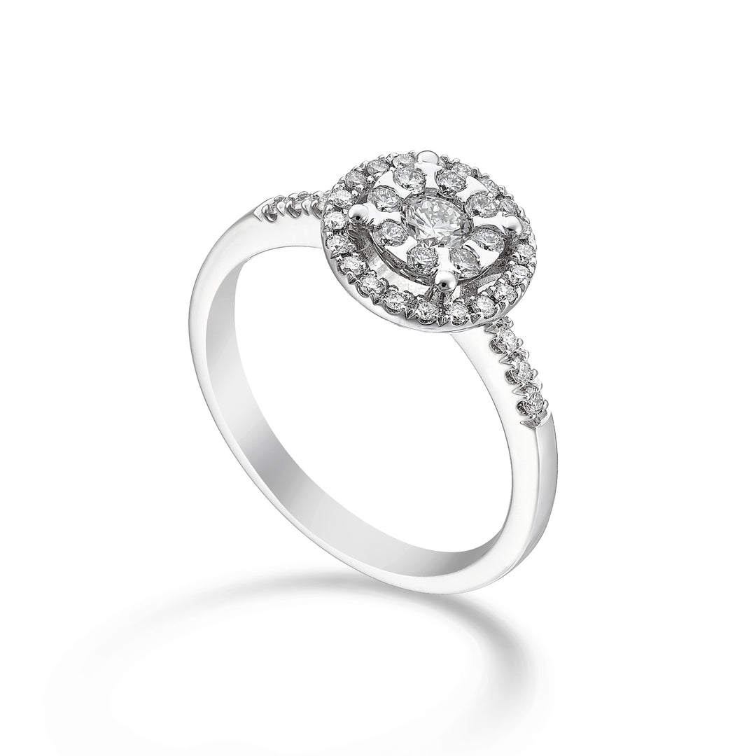 Bague multi-pierres Golay cen 0,17 ct tige et support encastré AMPC006DI017-24155110036
