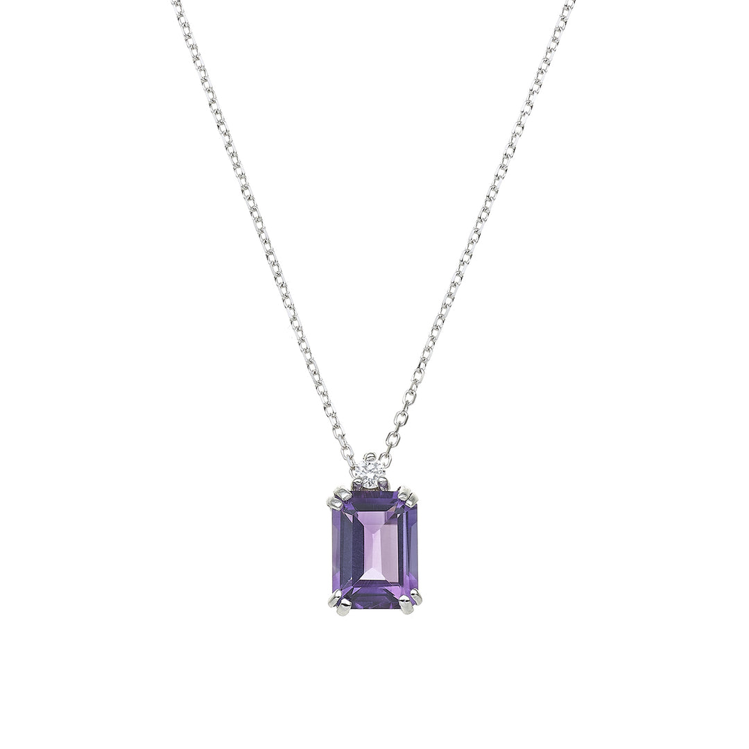 Nihama cl 18k améthyste octogonale 7x5 ct.0,90 diam. ct.0,025 NPCL090DIAMET2O4
