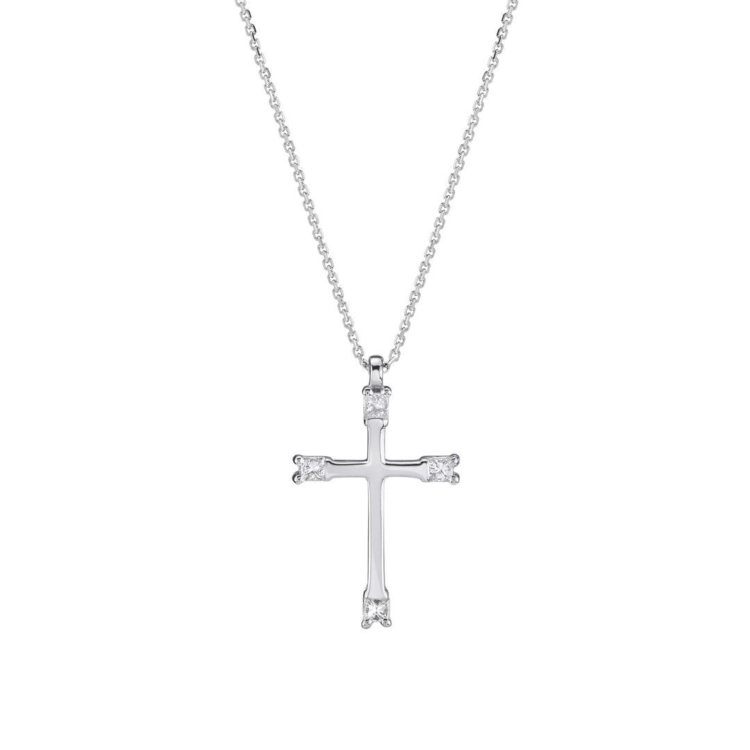 Golay collana croce piccola con 4 diamanti princess PCR003DI1-18086110197
