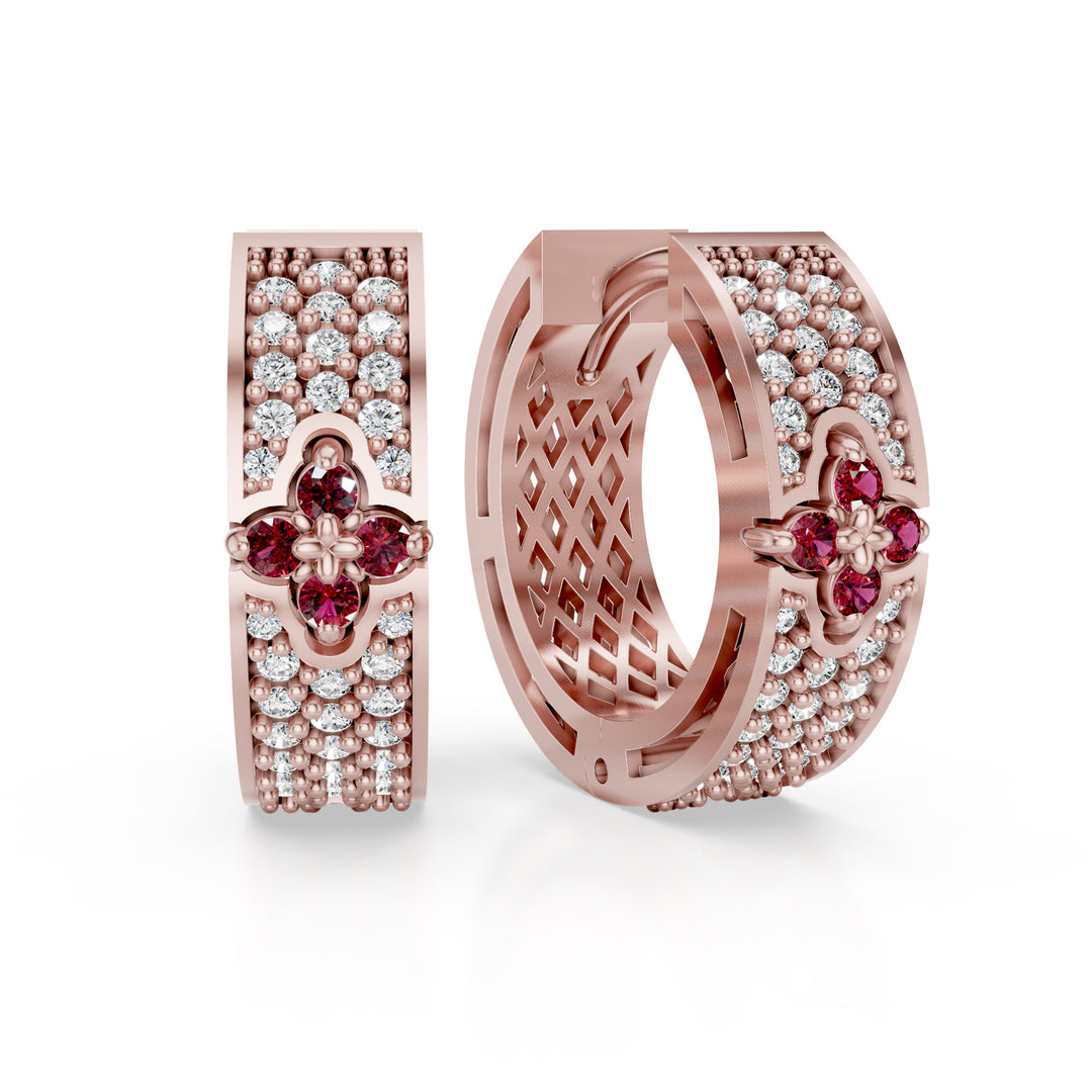 Golay orecchini cerchio rubini+diam pavettati rosa small OFFI02RUDISR16-25024110242