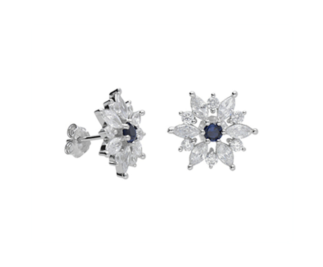 Nihama oder AG925 Edelstein Swarovski weiß und blau NO7619A4BLU0000