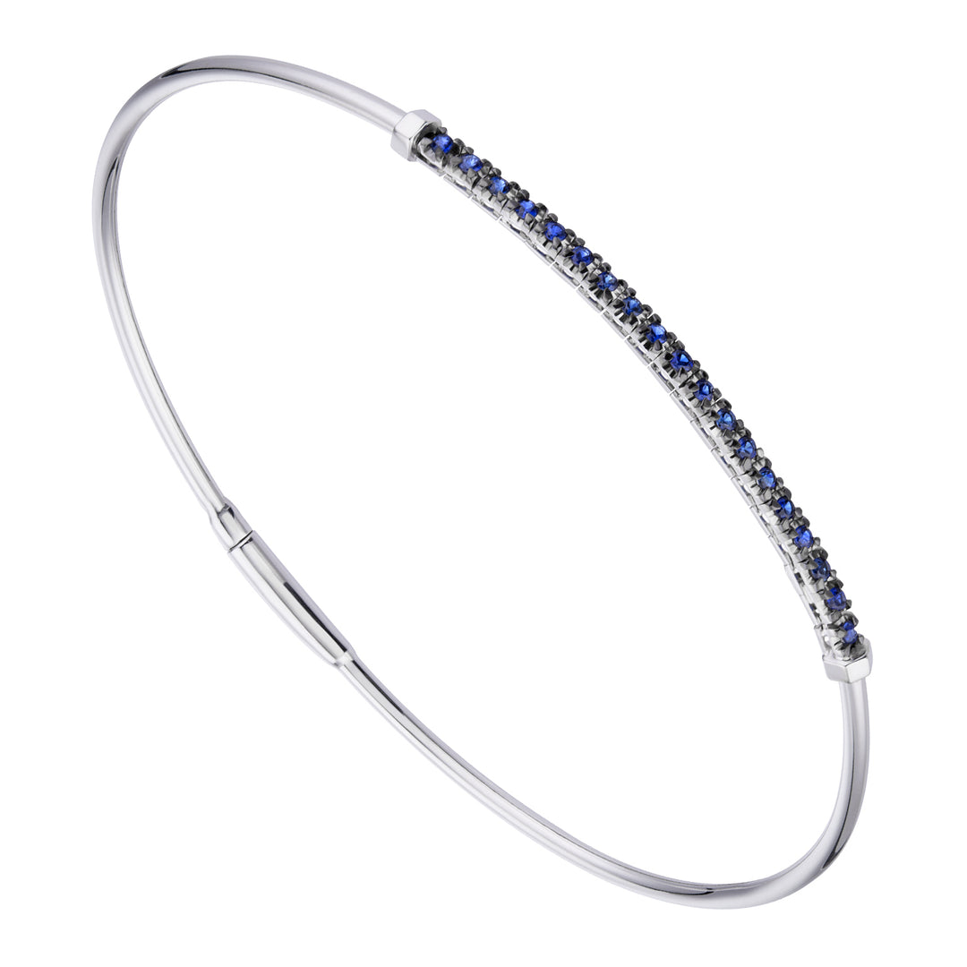 Bracelet esclave Golay à lunette carrée avec saphirs bleus BSCQ010030ZB