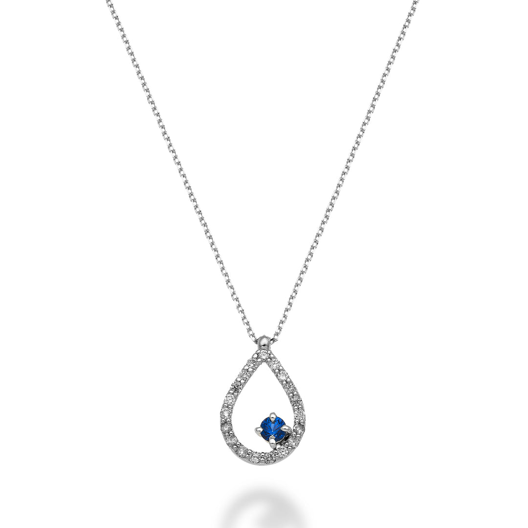 World Diamond Group cl 18k „Tropfen“-Saphir n. 0,11 ct Durchm. ct.0,14 GD5158O4ZFN025