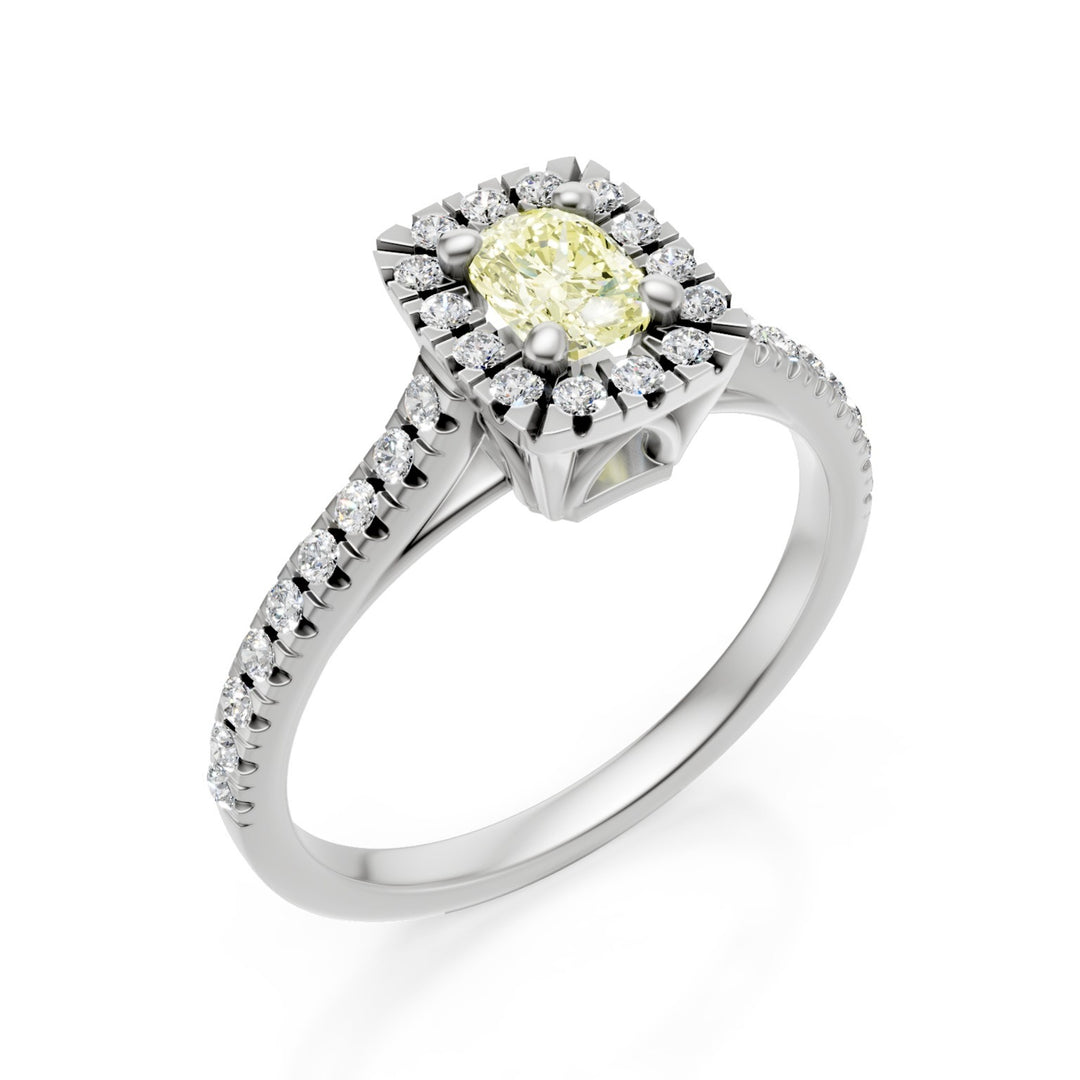 Golay diamond and fancy yellow ring 5x5 cushion cut ACLC076DIFY1-22104110060