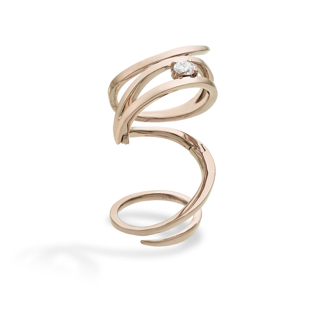 Bague serpent diamant ovale unique Golay, rose ASNAKE12DR-26022110174