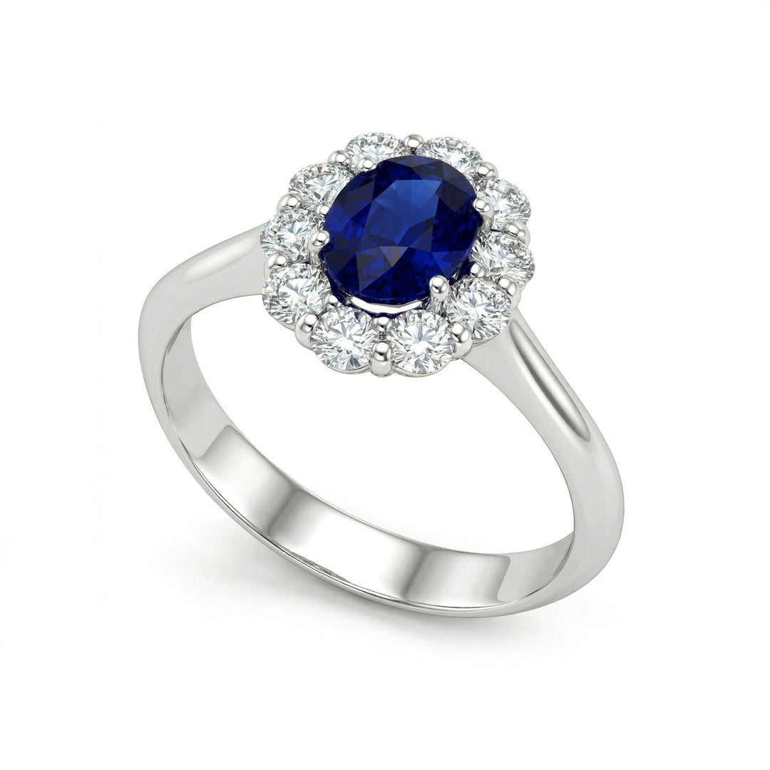 Bague saphir ovale Golay 6x5 et diamants ACL043DIZB-24239110009