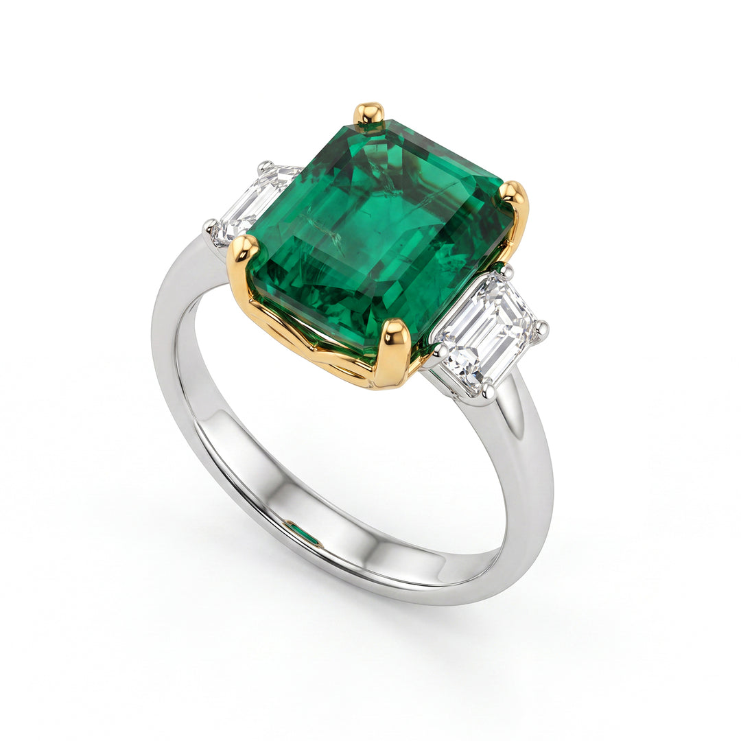 World Diamond Group anello smeraldo ottagonale 10x8 e lat tg. emerald ACLEM007DISM2-23171110068