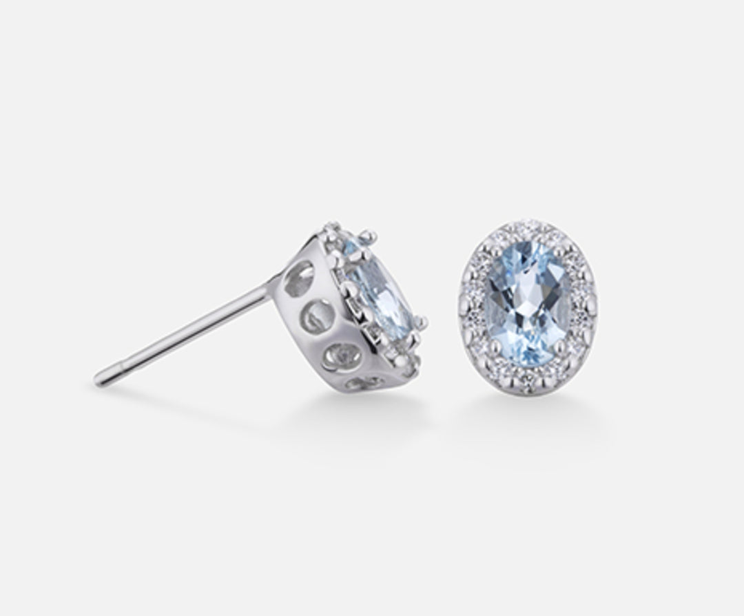 Nihama or 18k acquamarina ovale 6x4 ct.0,60 dia ct.0,18 NO5038O4AM