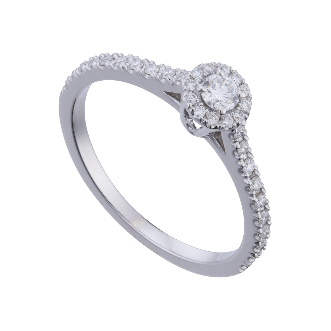 Bague solitaire Golay avec contour cen 0,20 en platine ACT008DI20PT-25149110143