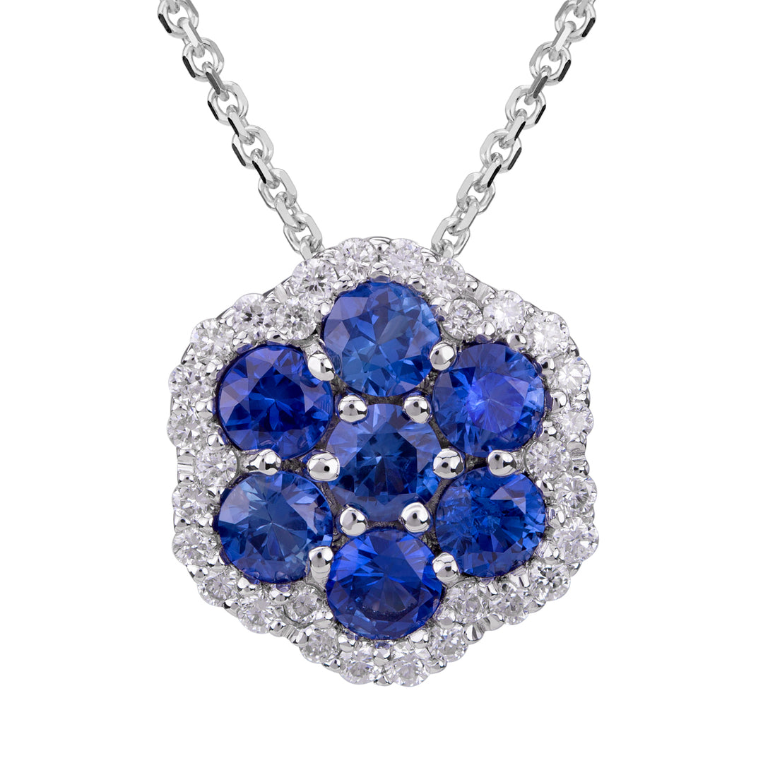 Golay necklace with sapphires and white diamonds PPV007DIZB-18015110349