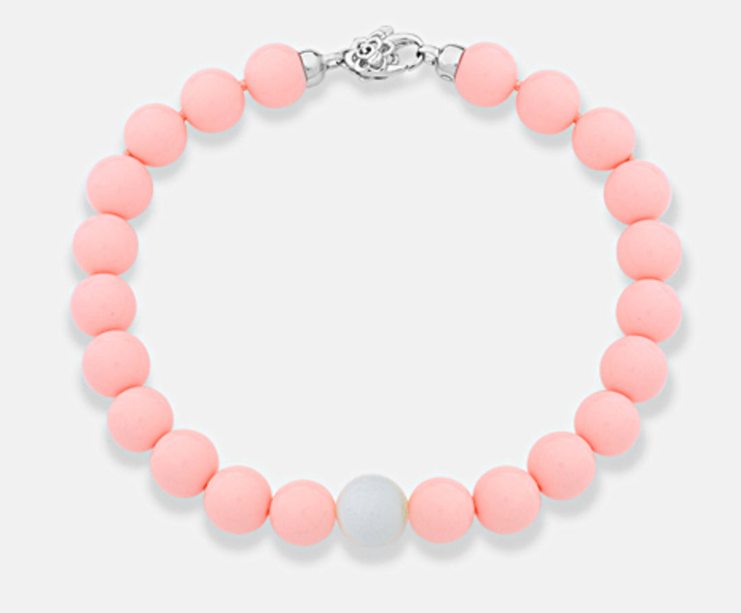 Nihama br ag925 Agglomerat aus rosa Koralle und weißem Achat 10 mm NB7364A4CORALLO010