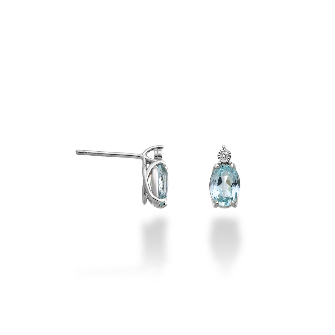 Mikiko or 18k oval paraiba tourmaline 7x5 with diamond MO5176O4PAR