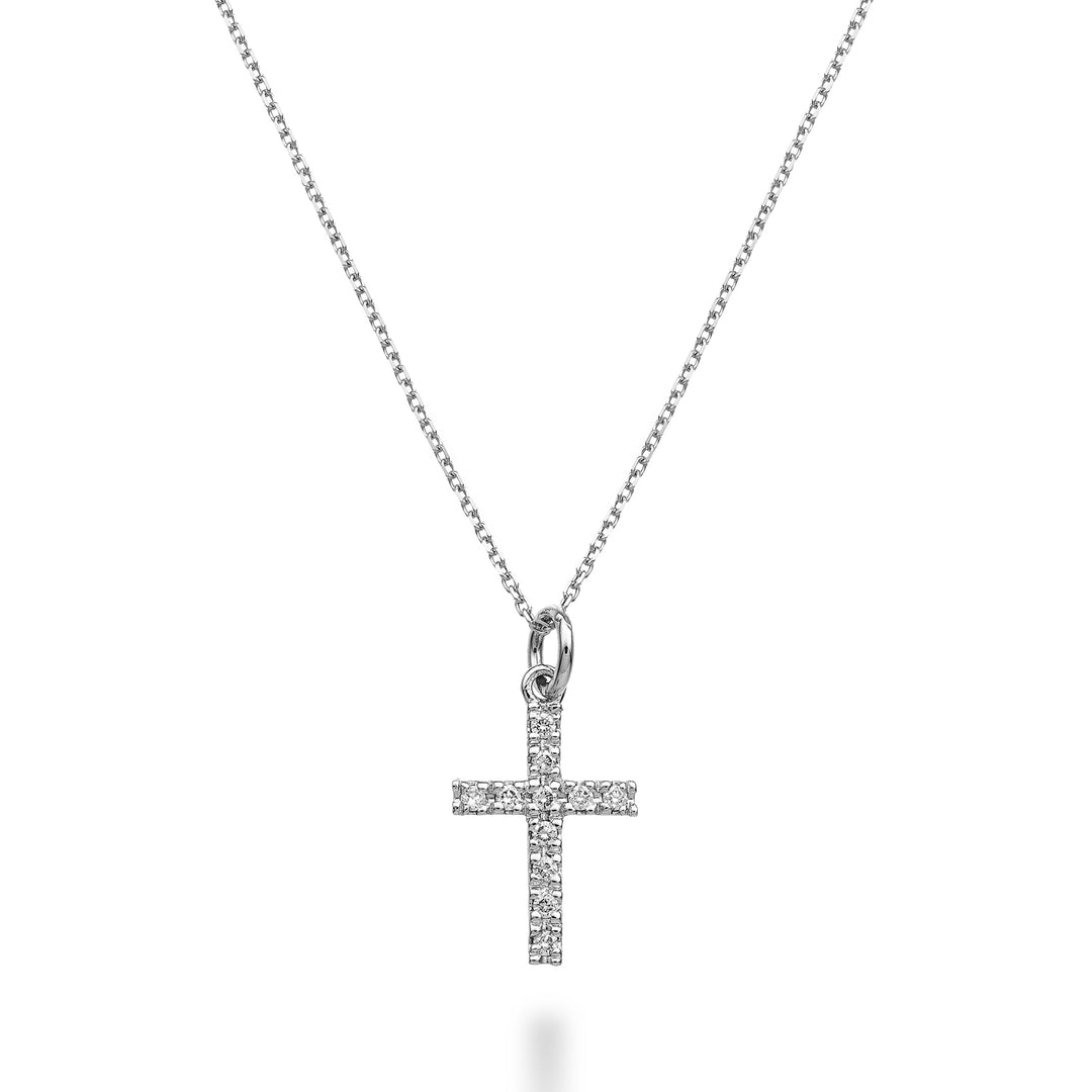 Collier World Diamond Group Croix en or blanc 18 carats diam. ct.0,07 GCROCE06CLO4