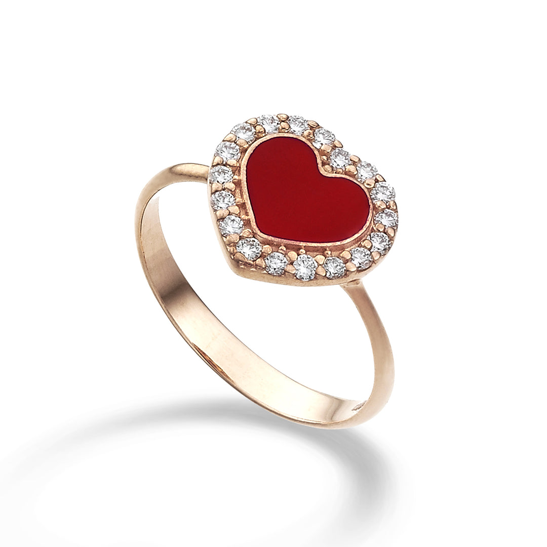 Nihama an 9k ct.0,24 large red enamel heart NA5135R3BR024