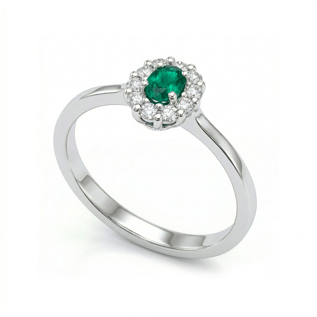 Bague émeraude ovale Golay 4x3 et diamants ACL040DISM-25143110255