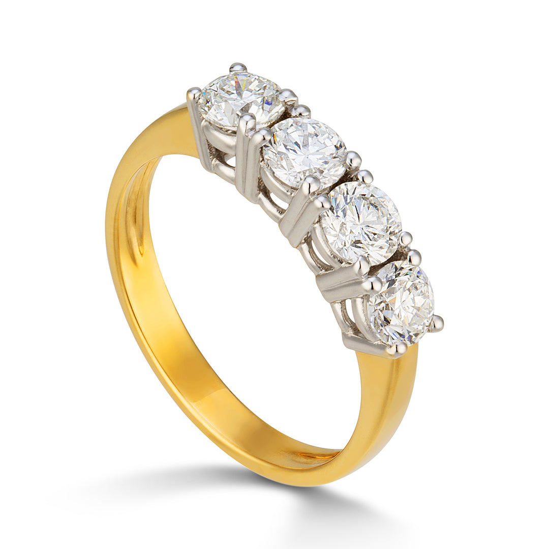 Golay anello riviera 4pietre ct.0,30 oro bianco e giallo AR4030DI-23139110060