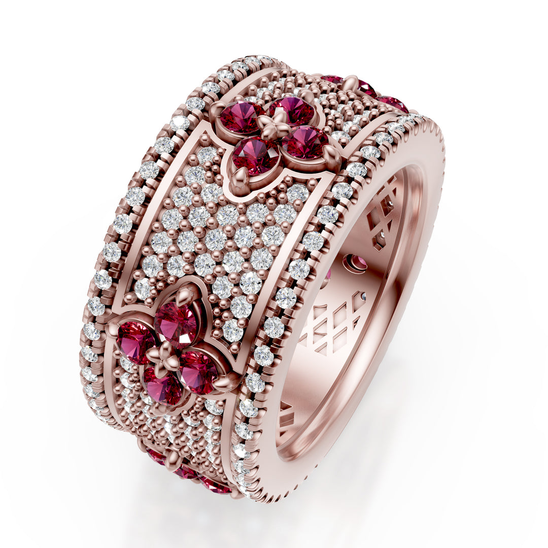 Golay Ringschiene+Rubine+Diamanten-Pavé rosa AFFI02RUDIBR-25024110237