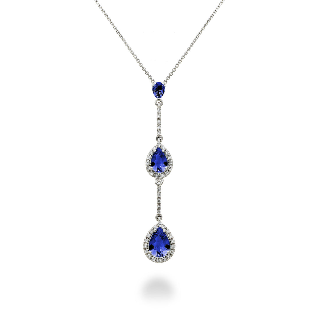 Collier Golay tanzanite gouttes contour et barres dia PCLC204DTZP57-23058110039