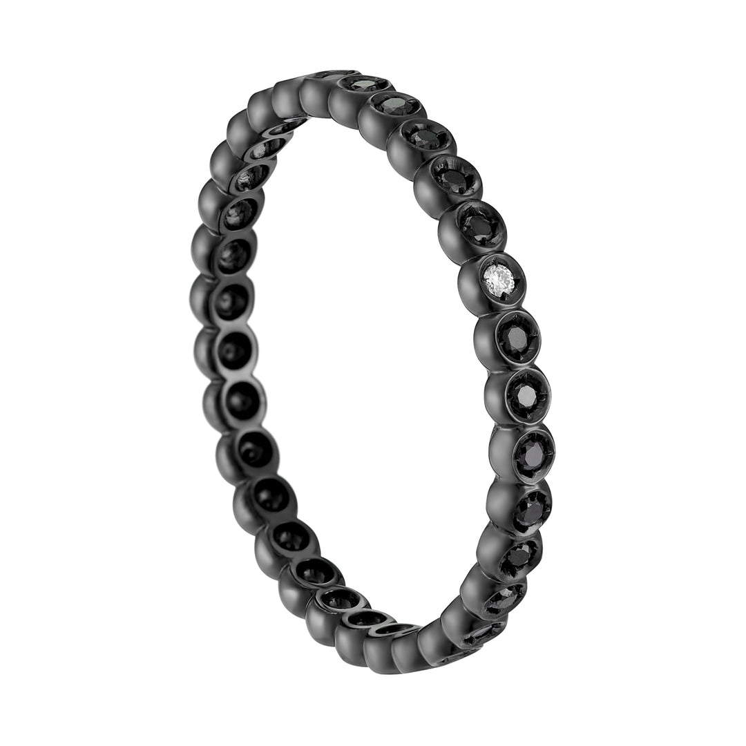 Golay anello girodito lineare diamanti neri e spot bianc AET020BKDI1-18172110013