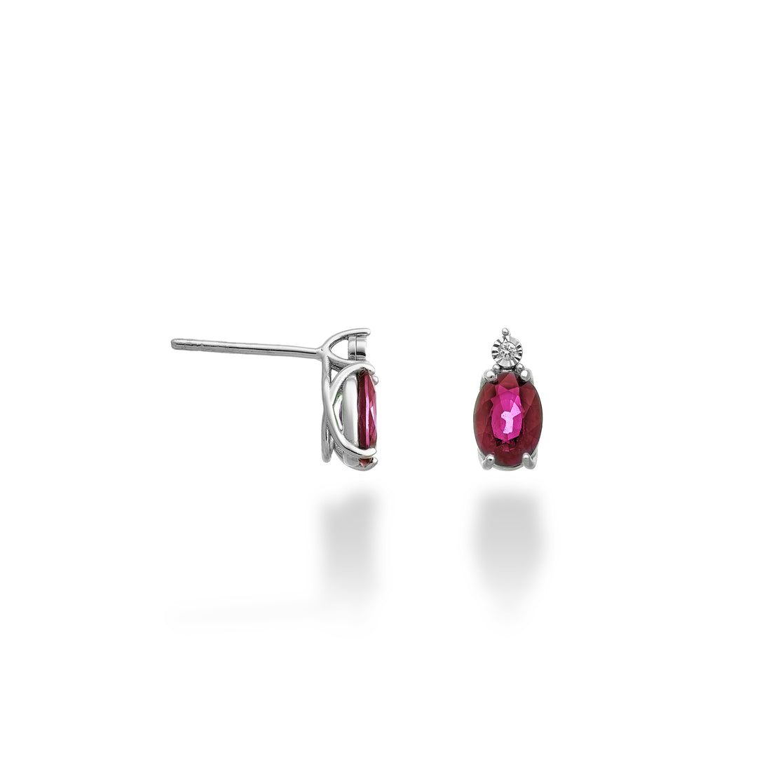 Nihama ou rubis ovale 9 carats 7x5 avec diamant NO5176R4RBC