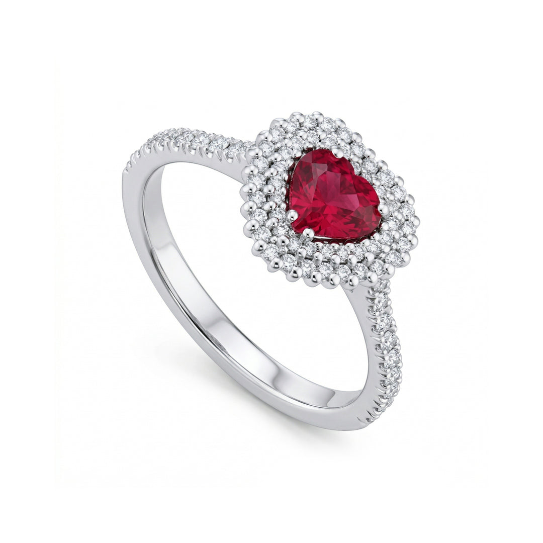 Golay-Ring mit Herz-Rubin und Diamanten ACLC071DIRU-21063110021