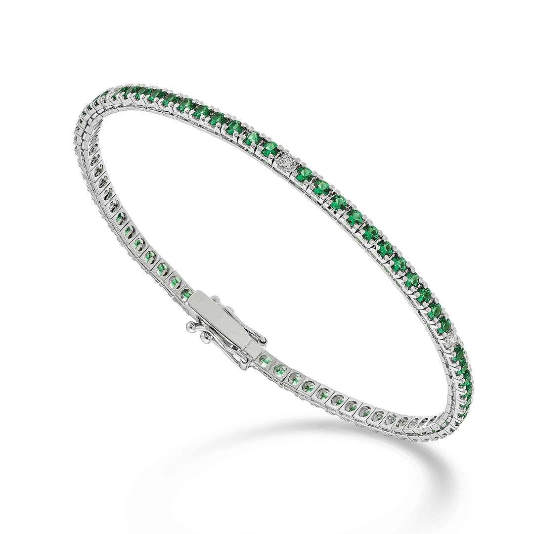 X-Diamond br tennis 18k émeraude laboratoire ct.2,30 laboratoire. cultivé ct.0,22 cm.17,5 - 71 réglages LXDBTQ250SMRDIO4