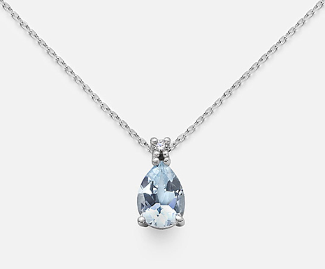 Nihama cl 18k aigue-marine goutte 7x5 ct.0,43 diam. ct.0,015 ND5038O4AM