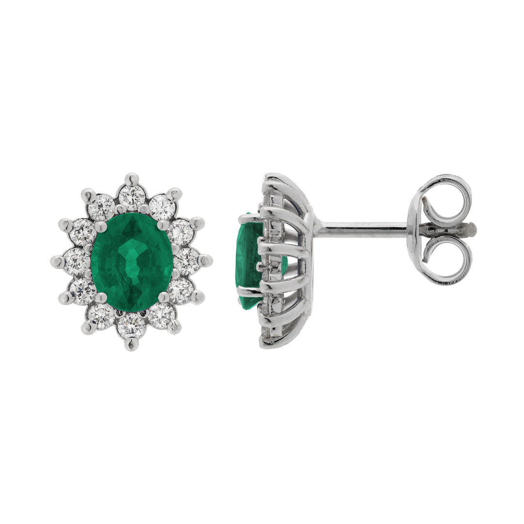 Golay 5x6 oval emerald earrings and diamonds OCL019WDISM-23321110161