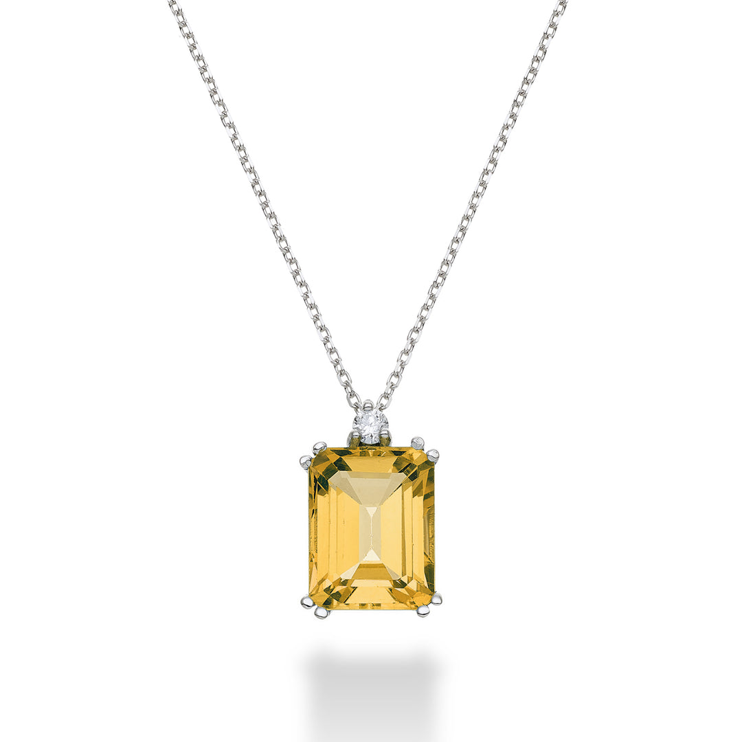 Mikiko cl 18k octagonal citrine 7x9 ct.2.00 diam. ct.0,04 MPCL090DICITR4O4