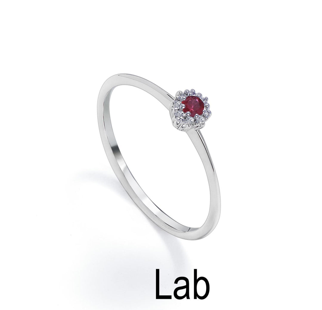 Nihama, ein 18-Karat-Rubin-Labor-Diam. ct.0,08. 0,04 ct Größe 1 NA5139O4RBL008