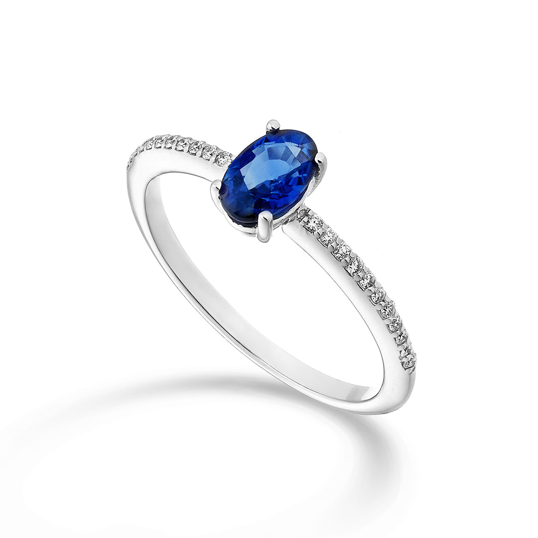 Mikiko ein 18k Saphir n. oval 6x4 ct.0,57 Durchm. ct.0,08 MA5102O4ZFN057
