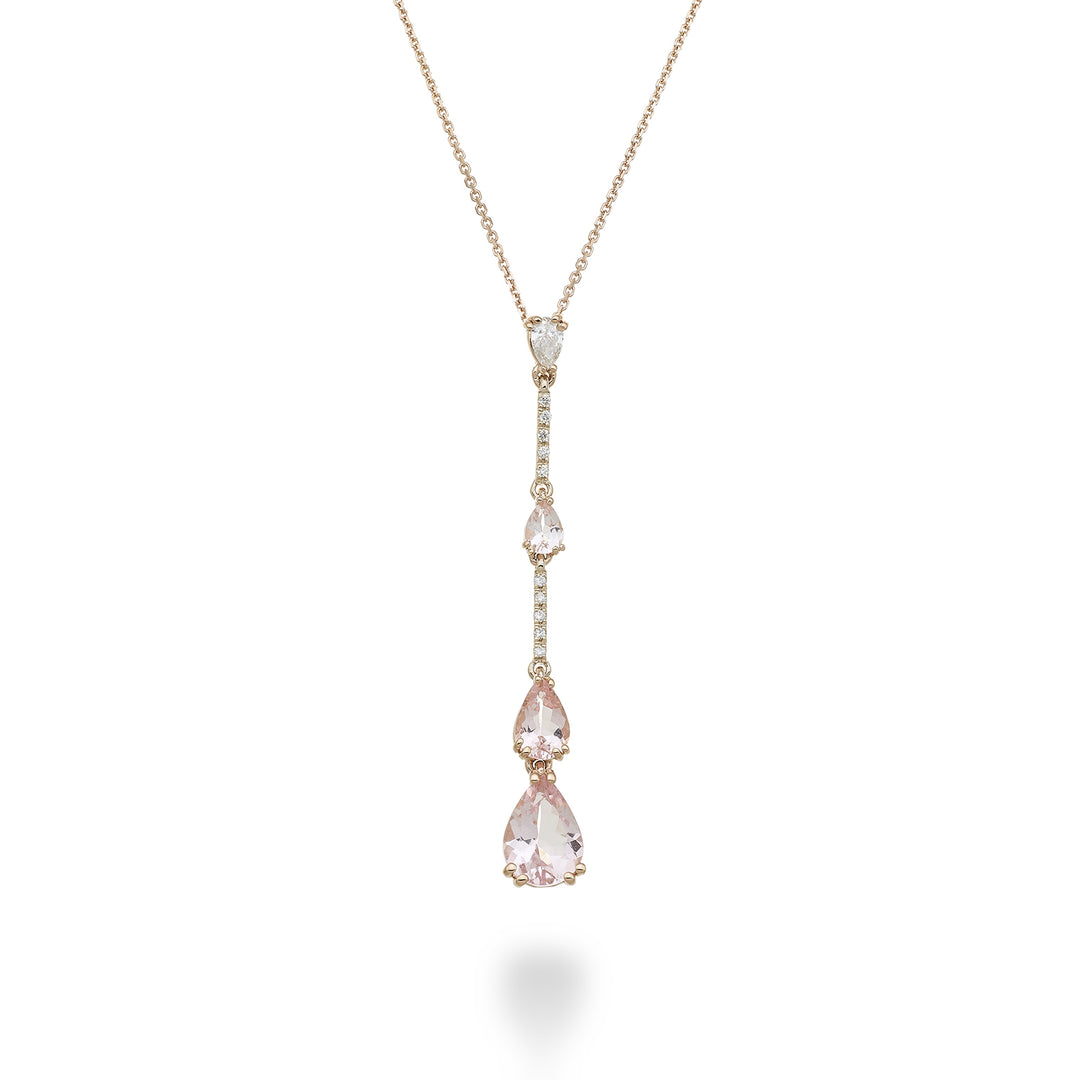 Collier Golay pend morganite goutte scalaires et barres PCL197DMOP68-23065110071