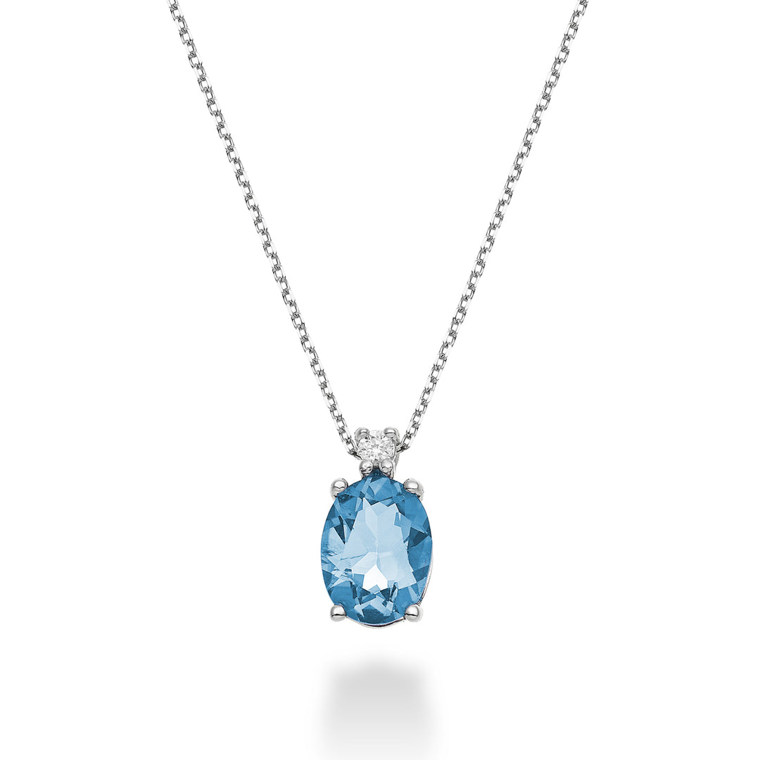 Nihama cl 18k ovaler blauer Topas 8x6 ct.1,50 Durchm. ct.0,025 ND5036O4TPAZ