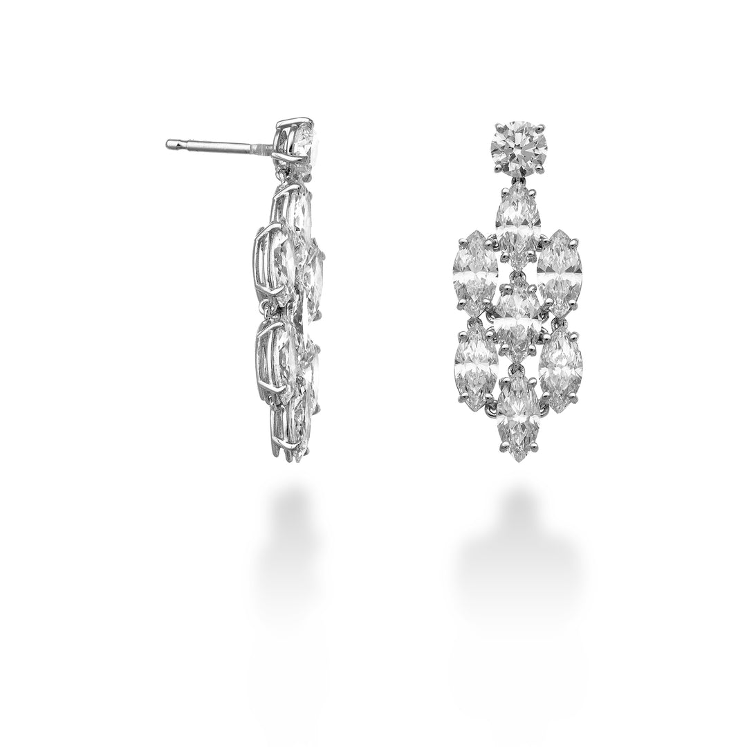 World Diamond Group marquise diamond drop earrings OFMQ001DI-23027110010