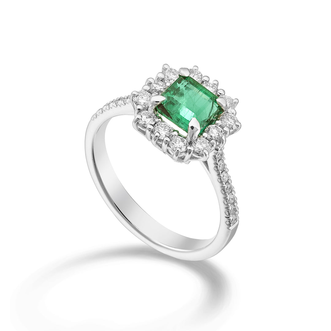 Golay-Smaragdring Okt. 6x6 Kontur 12 Diamanten ACLC768DSM66-25331110076