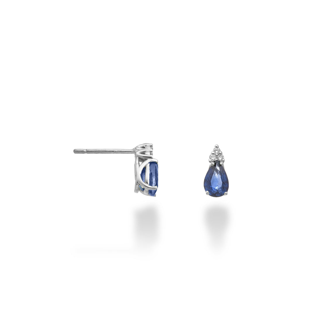 Nihama ou goutte de saphir 9 carats 6x4 et trois diamants NO5173R4ZFD