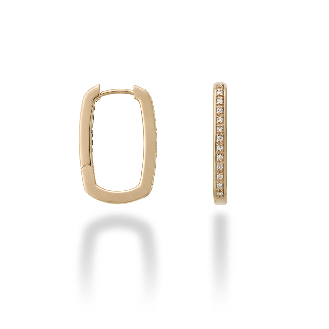 Golay orecchini squadrati in oro rosa 18k con diamanti incassati frontalmente GOR026O3DI