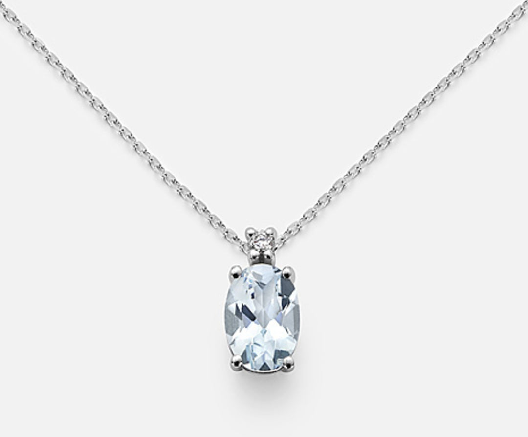 Nihama cl 9k acquamarina ovale 7x5 ct.0,50 diam. ct.0,015 ND5035R4AM
