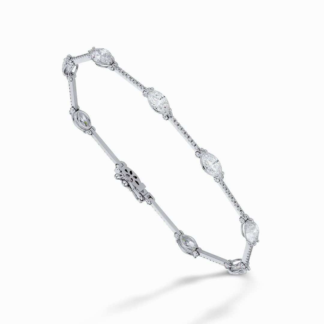 World Diamond Group bracciale con marquise e barrette di diamanti BTMQ09DI-23138110025