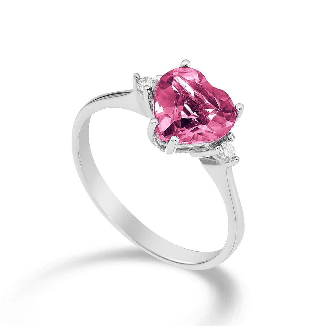 Nihama, ein Herz aus 18 Karat rosa Topas, 8 x 8 ct., 2,10 Durchm. ct.0,05 NACL198DITPPK88O4