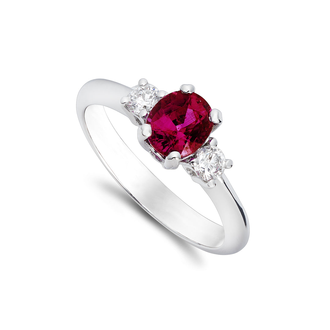 Golay-Ring mit Diamanten und Rubin 5x6 ACL443DIRU-22335110019