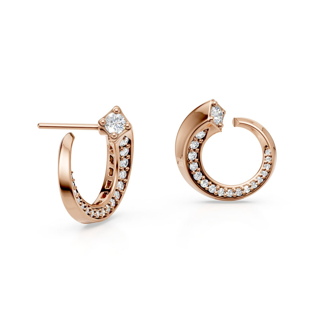 Golay orecchini spirale oro rosa centrali da 0,09ct OF050RDI-23335110060